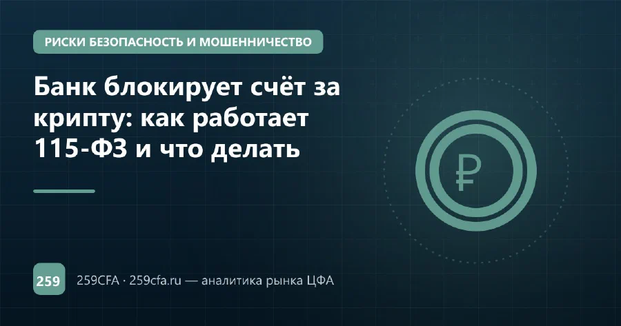Банк блокирует счёт за крипту: как работает 115-ФЗ и что делать