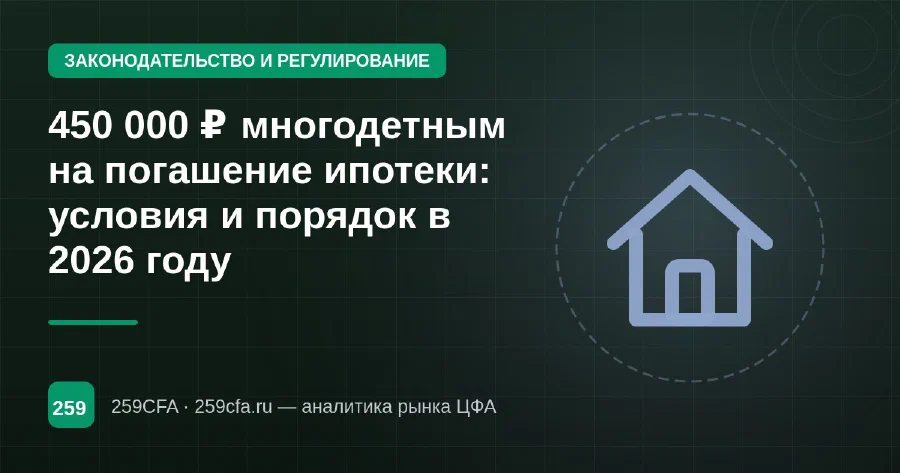 450 000 ₽ многодетным на погашение ипотеки: условия и порядок в 2026 году