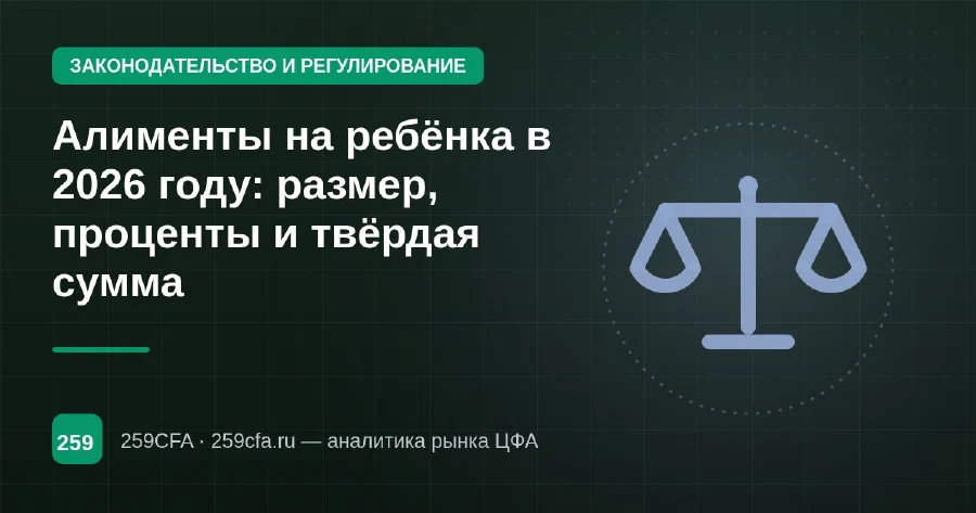 Алименты на ребёнка в 2026 году: размер, проценты и твёрдая сумма