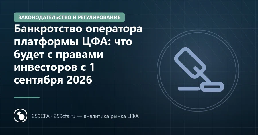 Банкротство оператора платформы ЦФА: что будет с правами инвесторов с 1 сентября 2026