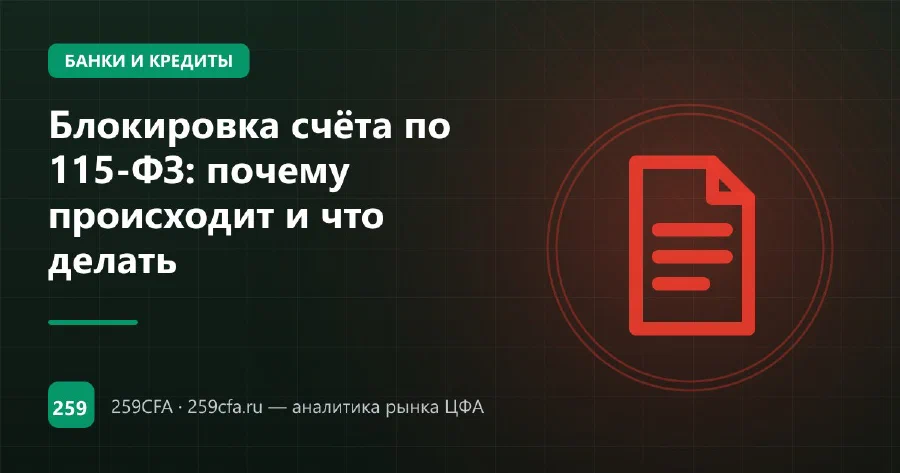 Блокировка счёта по 115-ФЗ: почему происходит и что делать