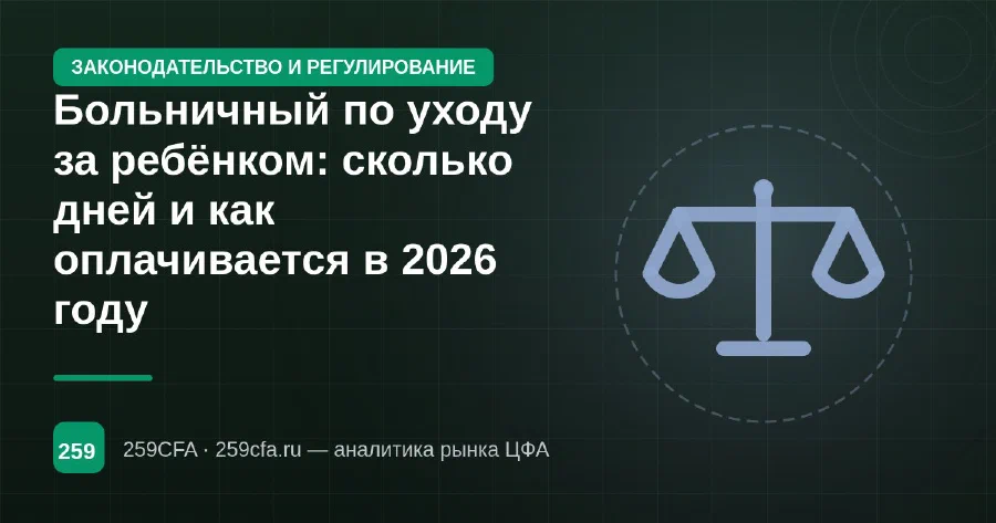 Больничный по уходу за ребёнком: сколько дней и как оплачивается в 2026 году