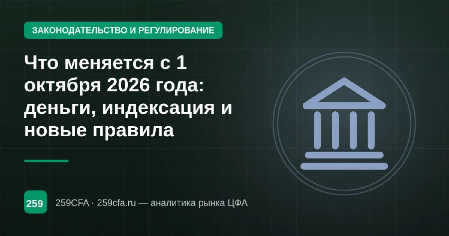 Что меняется с 1 октября 2026 года: деньги, индексация и новые правила