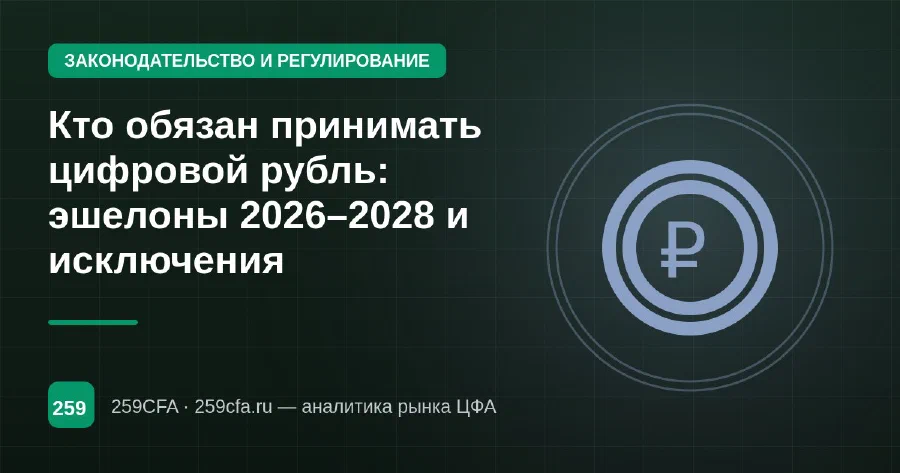 Кто обязан принимать цифровой рубль: эшелоны 2026–2028 и исключения