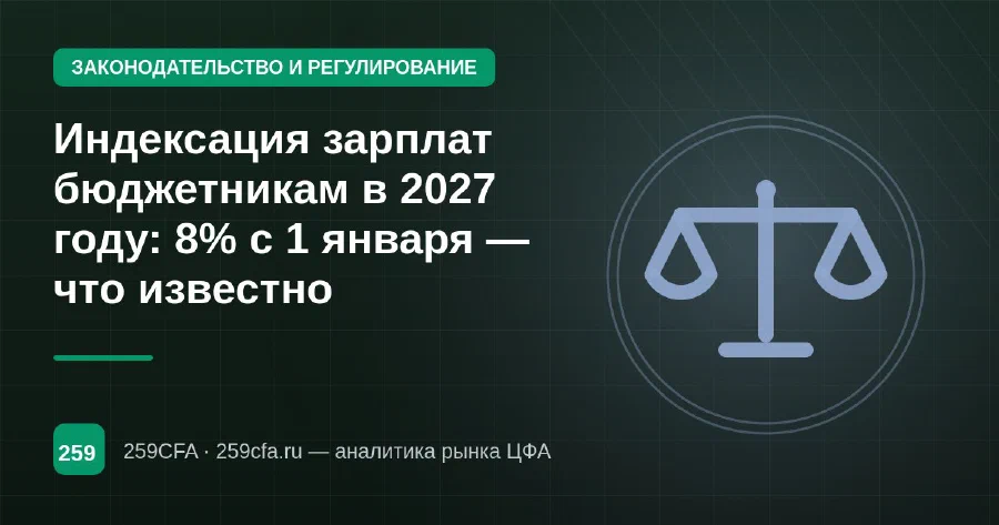 Индексация зарплат бюджетникам в 2027 году: 8% с 1 января — что известно