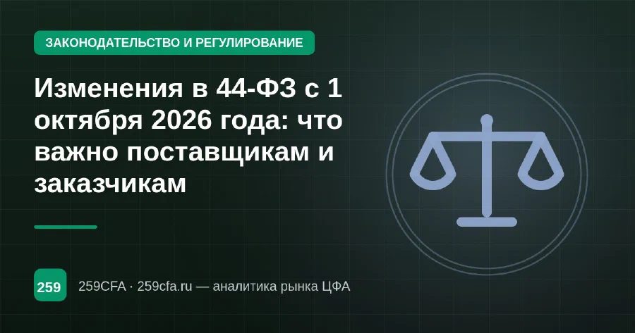 Изменения в 44-ФЗ с 1 октября 2026 года: что важно поставщикам и заказчикам
