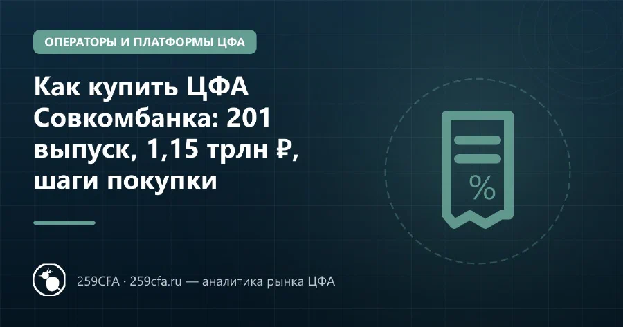 Как купить ЦФА Совкомбанка: 201 выпуск, 1,15 трлн ₽, шаги покупки