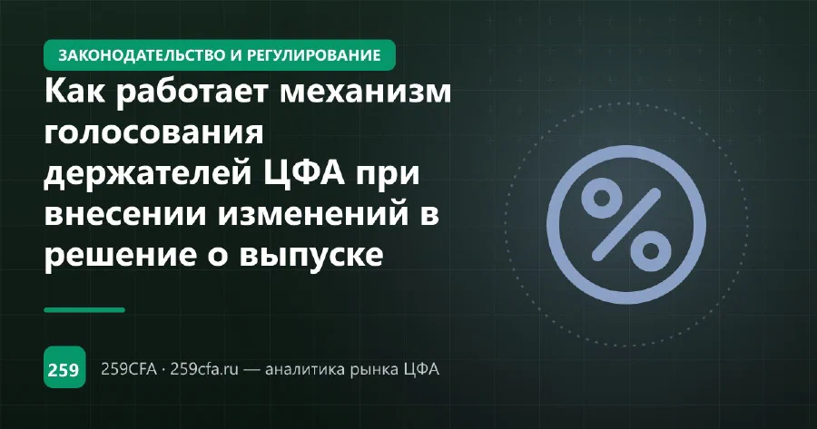 Как работает механизм голосования держателей ЦФА при внесении изменений в решение о выпуске