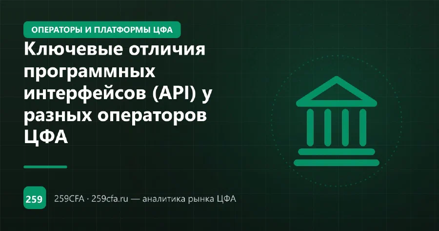 Ключевые отличия программных интерфейсов (API) у разных операторов ЦФА