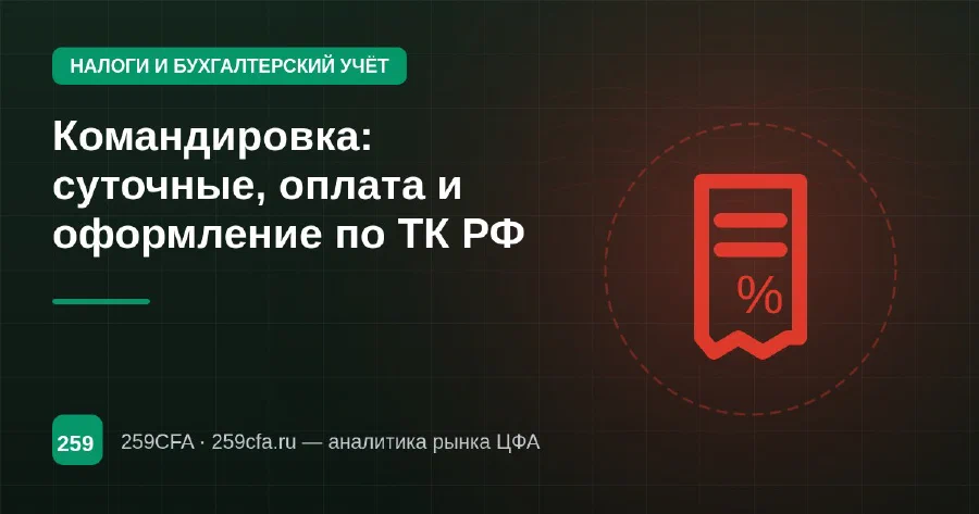 Командировка: суточные, оплата и оформление по ТК РФ