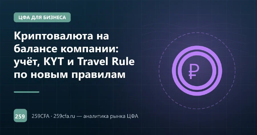 Криптовалюта на балансе компании: учёт, KYT и Travel Rule по новым правилам