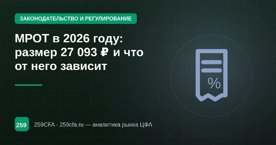 МРОТ в 2026 году: размер 27 093 ₽ и что от него зависит