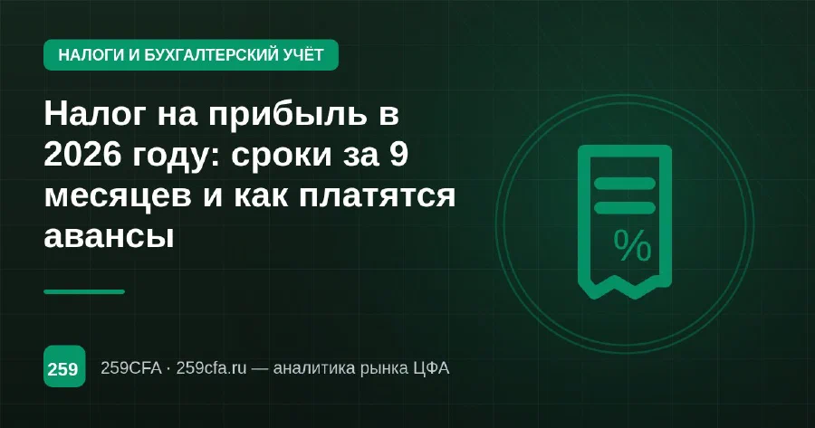 Налог на прибыль в 2026 году: сроки за 9 месяцев и как платятся авансы