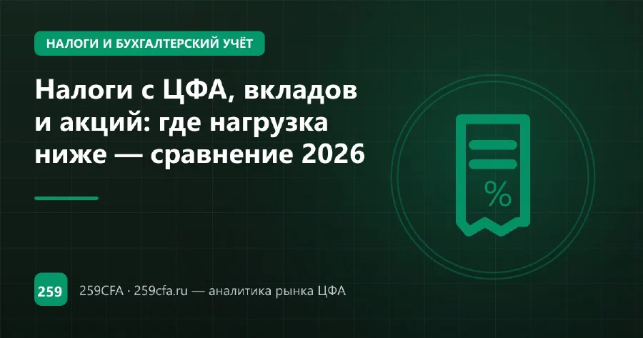 Налоги с ЦФА, вкладов и акций: где нагрузка ниже — сравнение 2026