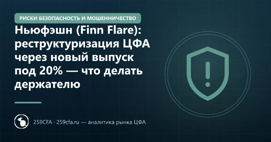 Ньюфэшн (Finn Flare): реструктуризация ЦФА через новый выпуск под 20% — что делать держателю