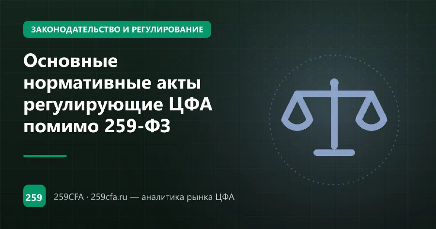 Основные нормативные акты регулирующие ЦФА помимо 259-ФЗ
