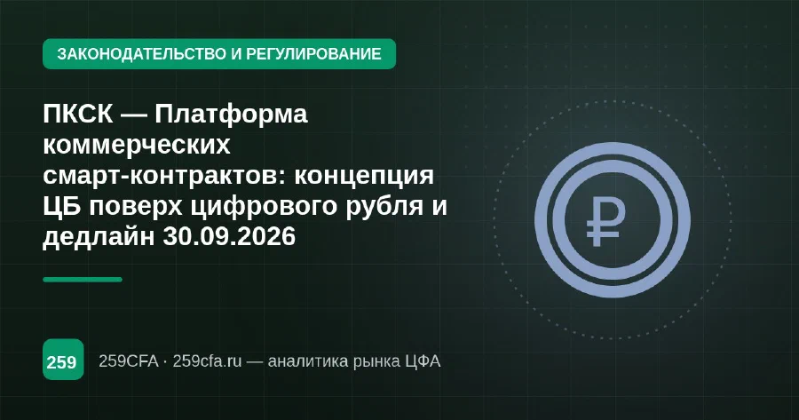 ПКСК — Платформа коммерческих смарт-контрактов: концепция ЦБ поверх цифрового рубля и дедлайн 30.09.2026