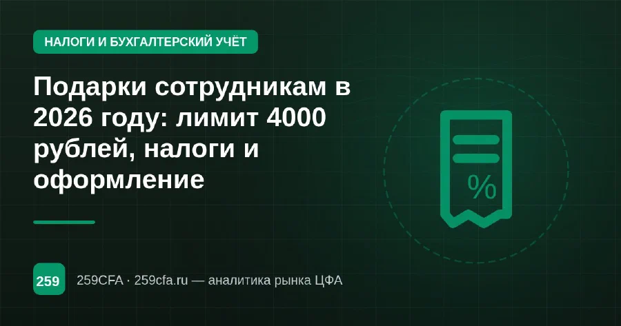 Подарки сотрудникам в 2026 году: лимит 4000 рублей, налоги и оформление