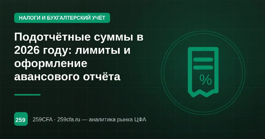 Подотчётные суммы в 2026 году: лимиты и оформление авансового отчёта