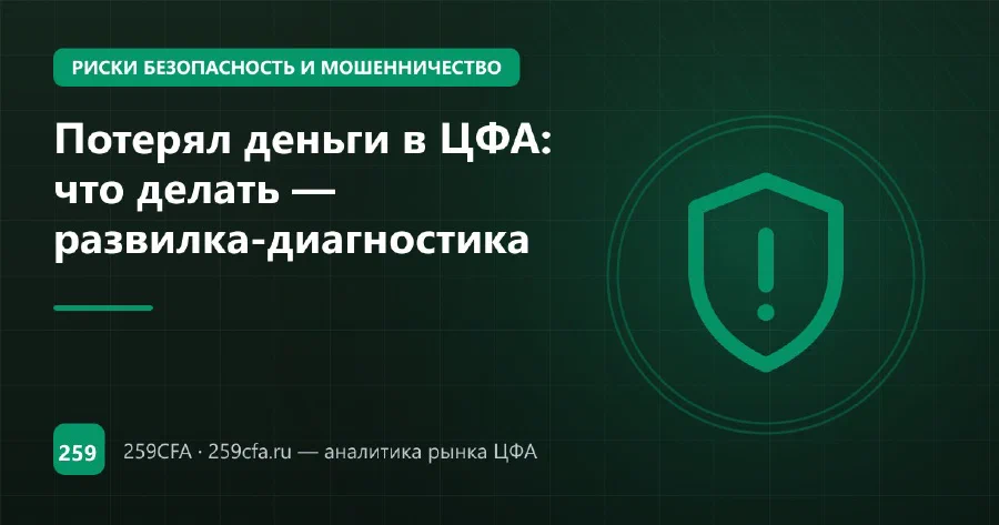 Потерял деньги в ЦФА: что делать — развилка-диагностика
