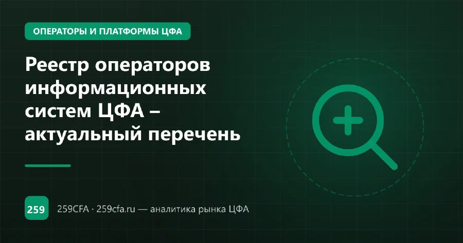 Реестр операторов информационных систем ЦФА – актуальный перечень