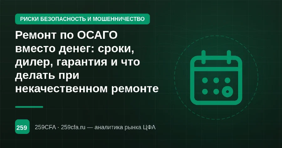 Ремонт по ОСАГО вместо денег: сроки, дилер, гарантия и что делать при некачественном ремонте