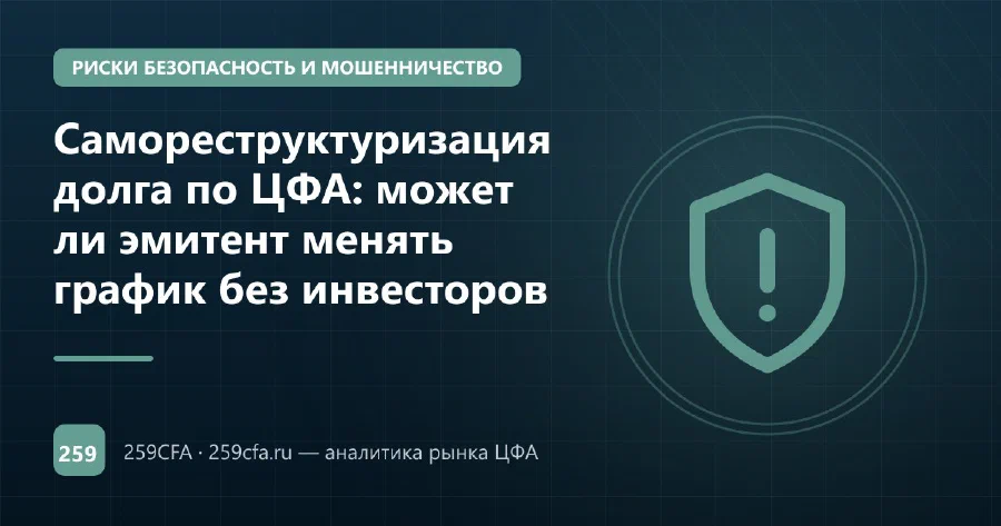 Самореструктуризация долга по ЦФА: может ли эмитент менять график без инвесторов