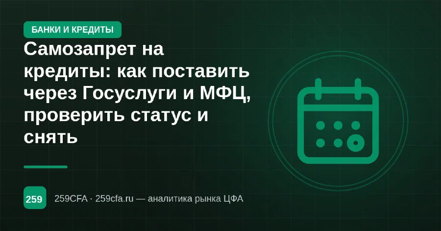 Самозапрет на кредиты: как поставить через Госуслуги и МФЦ, проверить статус и снять