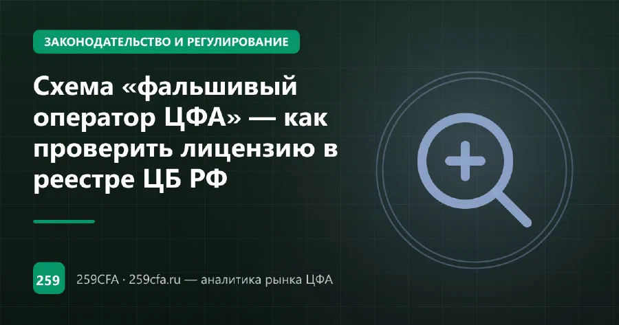 Схема «фальшивый оператор ЦФА» — как проверить лицензию в реестре ЦБ РФ