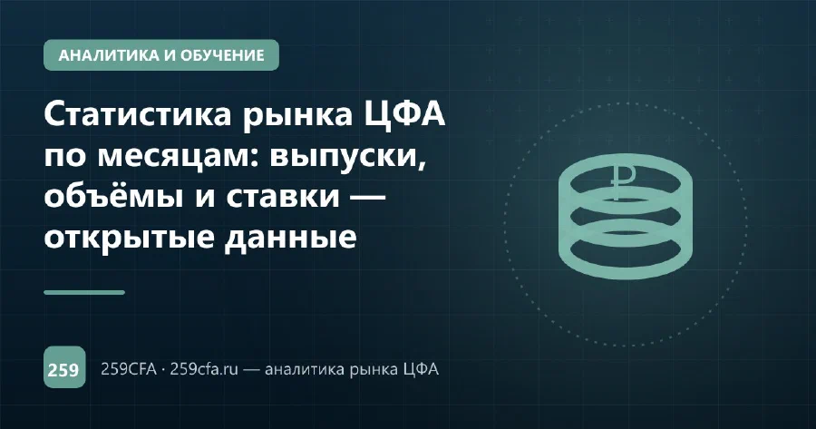 Статистика рынка ЦФА по месяцам: выпуски, объёмы и ставки — открытые данные