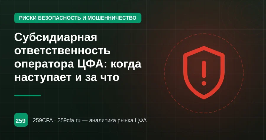Субсидиарная ответственность оператора ЦФА: когда наступает и за что