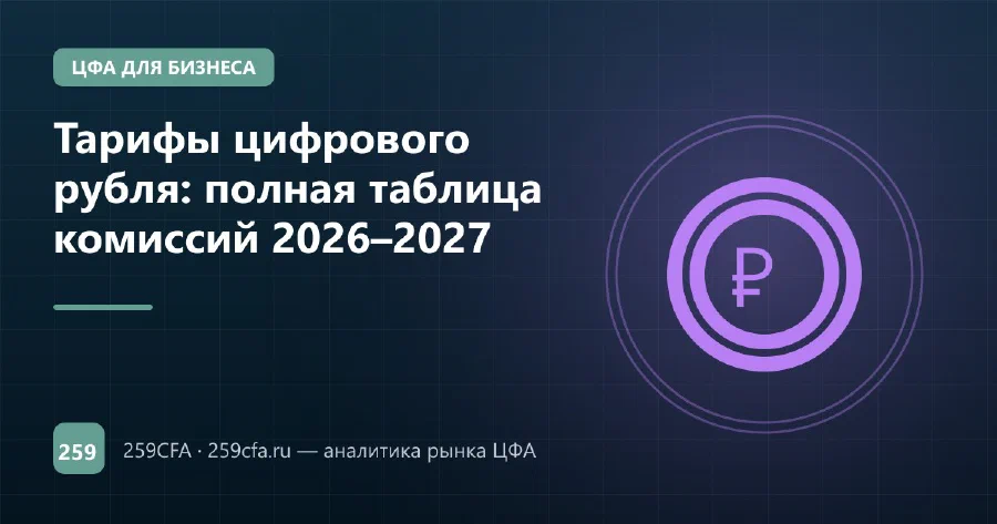 Тарифы цифрового рубля: полная таблица комиссий 2026–2027