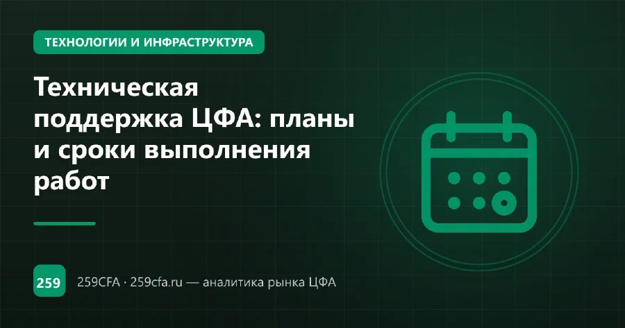 Техническая поддержка ЦФА: планы и сроки выполнения работ