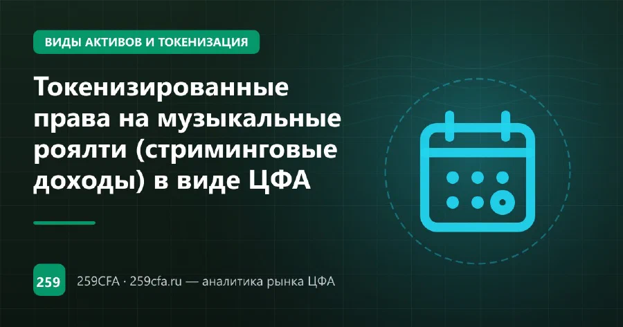 Токенизированные права на музыкальные роялти (стриминговые доходы) в виде ЦФА