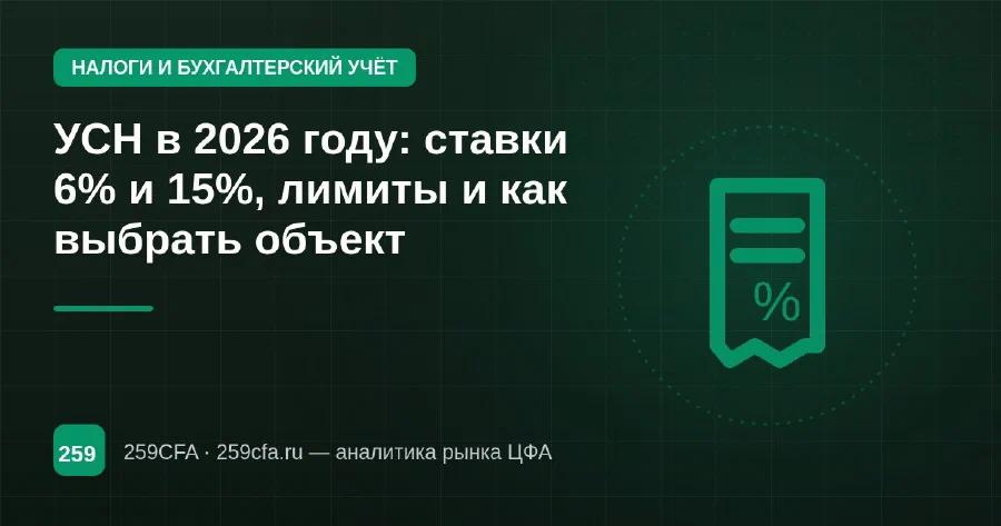 УСН в 2026 году: ставки 6% и 15%, лимиты и как выбрать объект