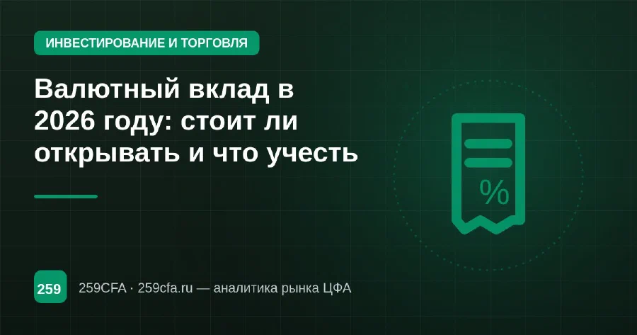 Валютный вклад в 2026 году: стоит ли открывать и что учесть