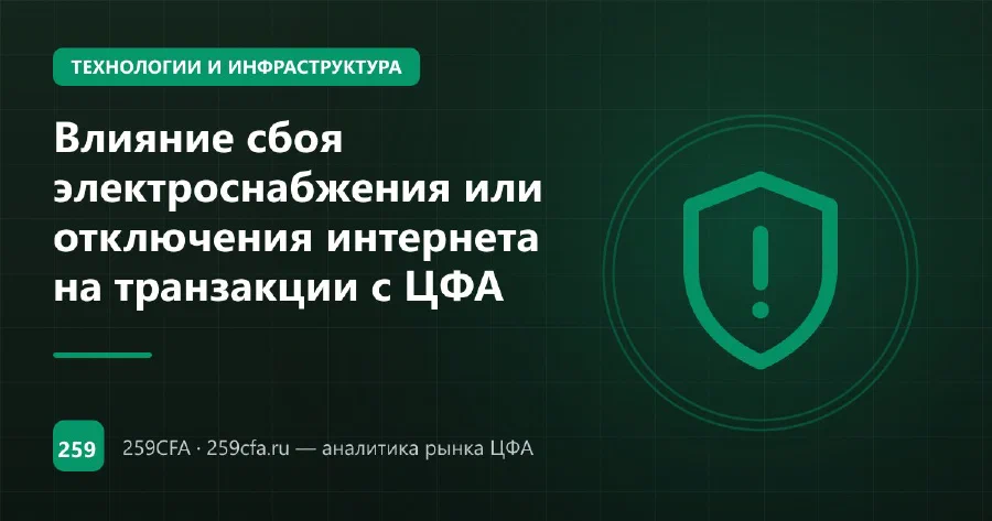 Влияние сбоя электроснабжения или отключения интернета на транзакции с ЦФА