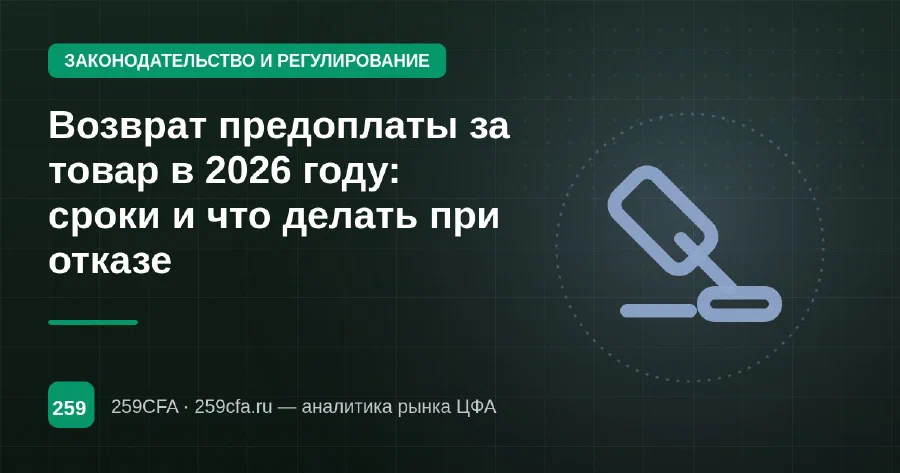 Возврат предоплаты за товар в 2026 году: сроки и что делать при отказе