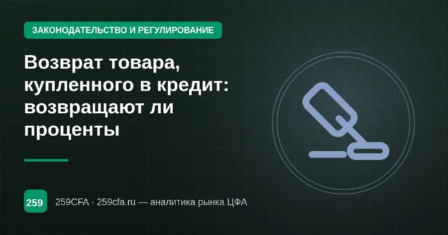 Возврат товара, купленного в кредит: возвращают ли проценты
